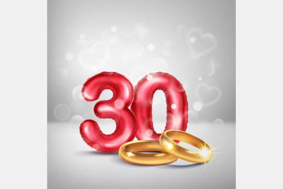 Celebrate Three Decades with Red and Gold Visuals