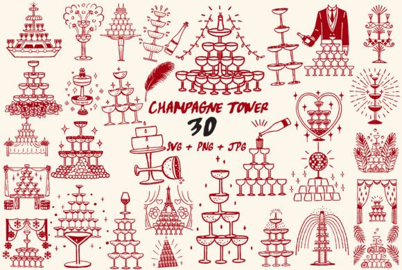 Effortless Elegance: Designing with Champagne Tower Graphics