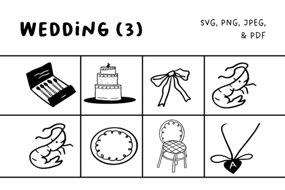 Elegant Wedding Illustrations Set3: A Designer's Guide to Hand-Drawn Charm