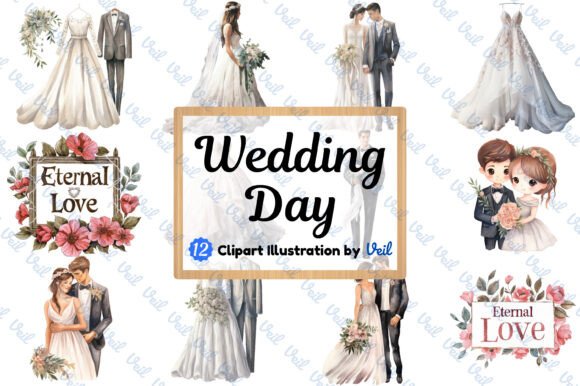 Happy Wedding Day Clipart Watercolor: A Designer's Dream for Any Project