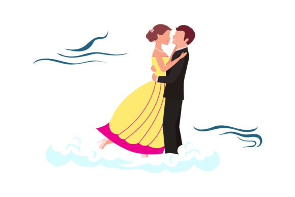 Romantic Wedding Couple Character: A Timeless Design Asset
