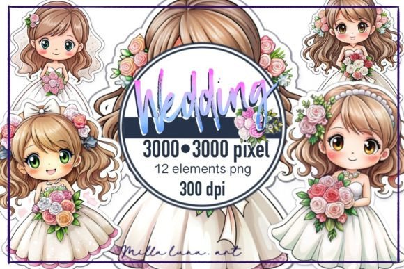 Watercolour Wedding Clipart: Dreamy Bride Veil Illustrations