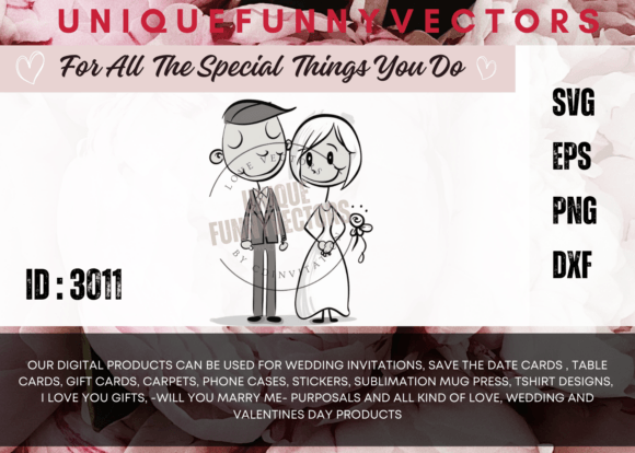 Wedding Couple Stick Figure 3011: A Charming Design Asset