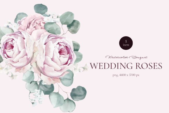 Wedding Roses Watercolor Bouquet: A Designer's Delight